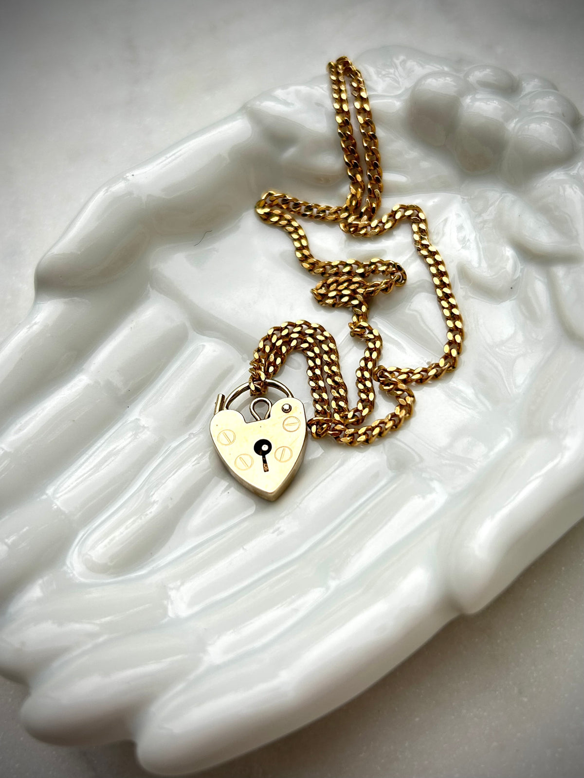 Vintage 9ct Heart Padlock Charm