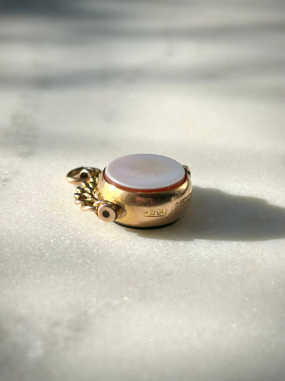 Antique 9ct Victorian Bloodstone & Agate Spinner Fob