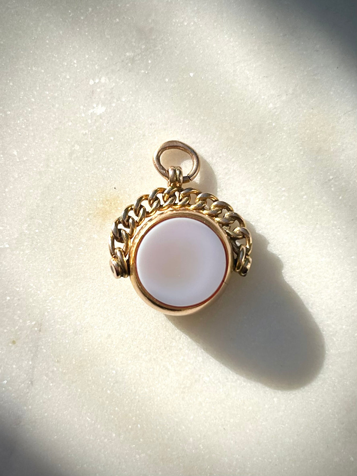 Antique 9ct Victorian Bloodstone & Agate Spinner Fob