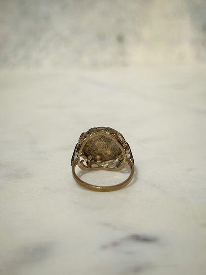 Vintage 8ct Cleopatra Coin Ring