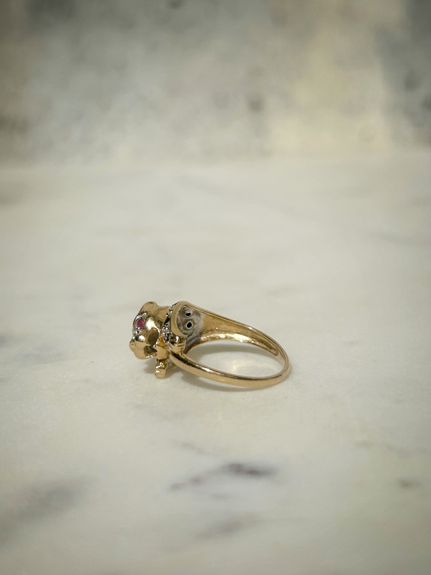 Vintage 14ct Sapphire Ruby Leopard Ring
