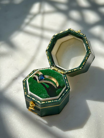 Estate 9ct Sapphire & Zircon Ring