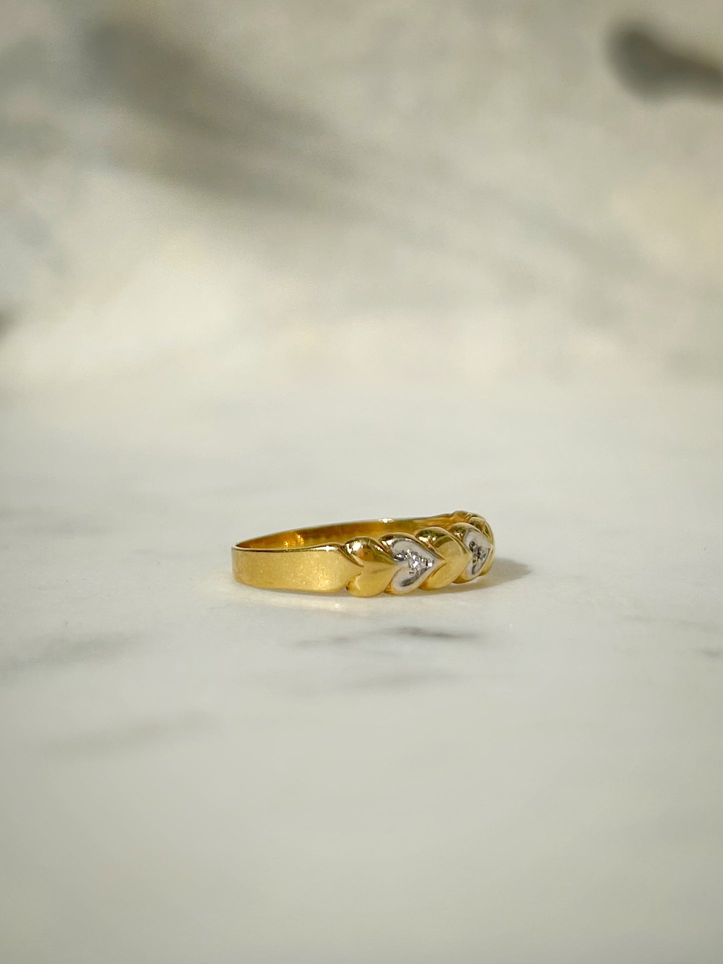 Vintage Diamond Heart Ring in 14ct Gold