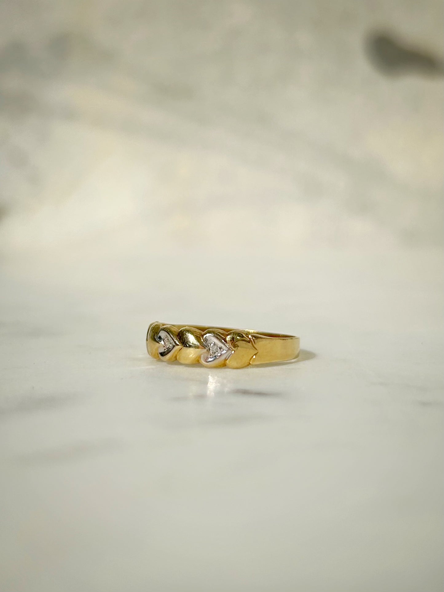 Vintage Diamond Heart Ring in 14ct Gold