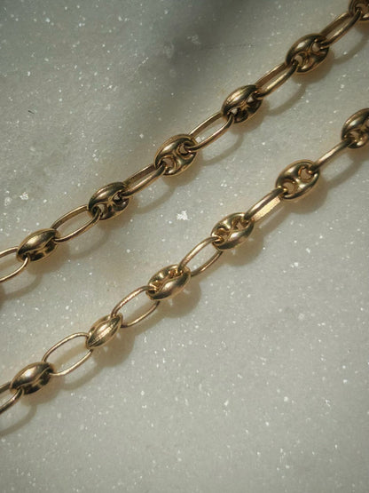 Vintage 9ct Mariner Link Chain with 14ct Versatile Albert Clasp