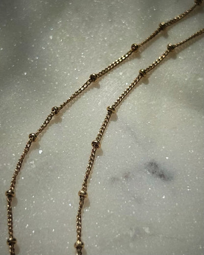 Vintage 18ct Scattered Bead Chain