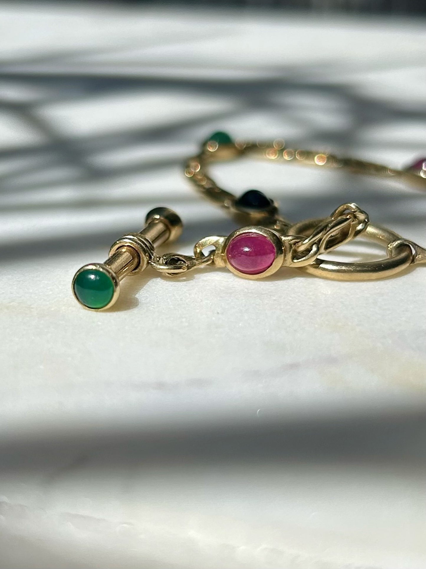 Vintage 9ct T-bar & Gemstone Bracelet