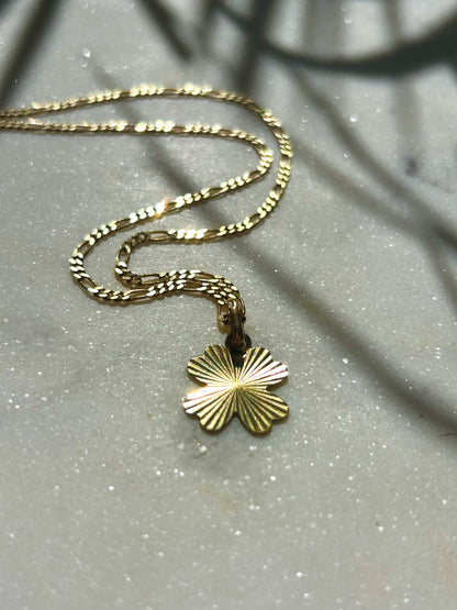 Vintage 8ct Gold Four-Leaf Clover Starburst Charm