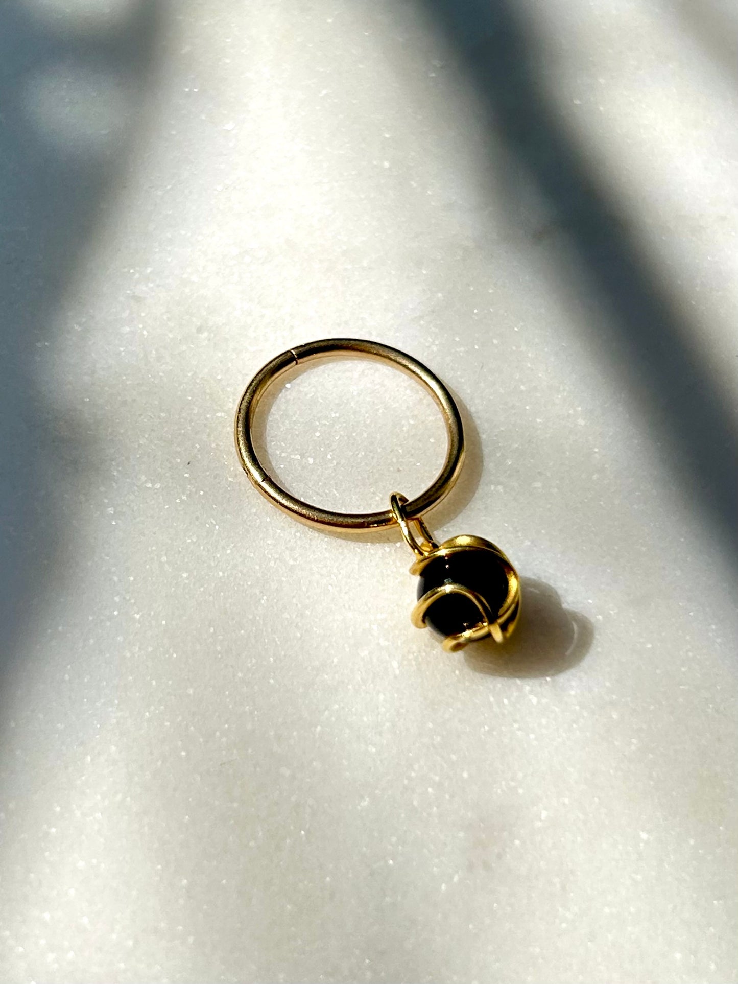 Vintage 8ct Obsidian Sphere Charm