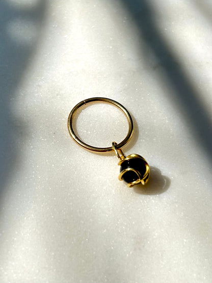 Vintage 8ct Obsidian Sphere Charm