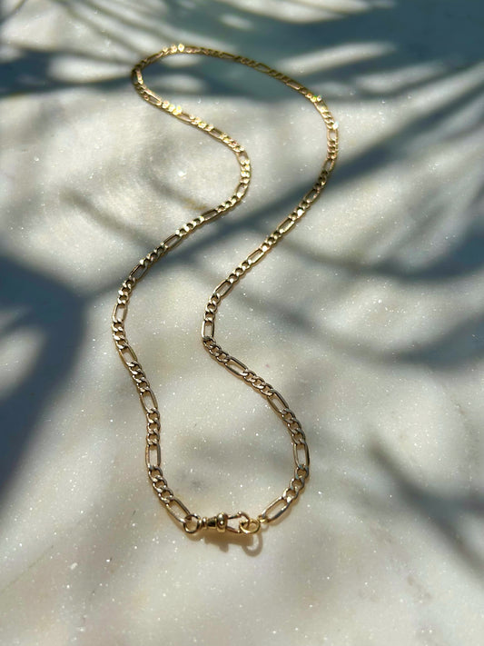 Vintage 9ct Gold Figaro Chain with 14ct Versatile Albert Clasp