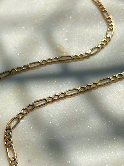 Vintage 9ct Gold Figaro Chain with 14ct Versatile Albert Clasp
