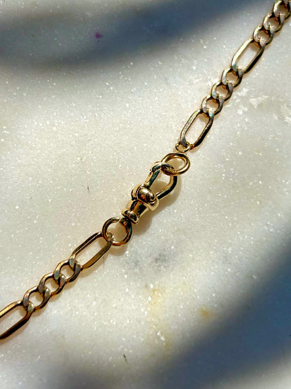 Vintage 9ct Gold Figaro Chain with 14ct Versatile Albert Clasp