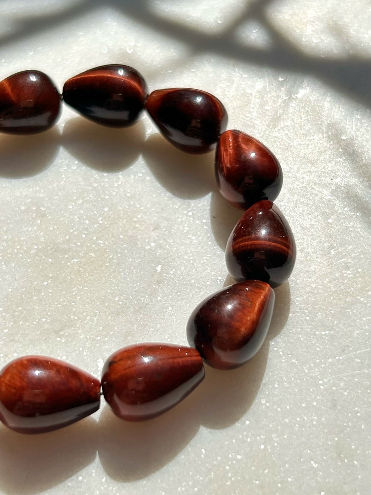 Vintage Red Tiger Eye Bracelet with 9ct Gold Clasp