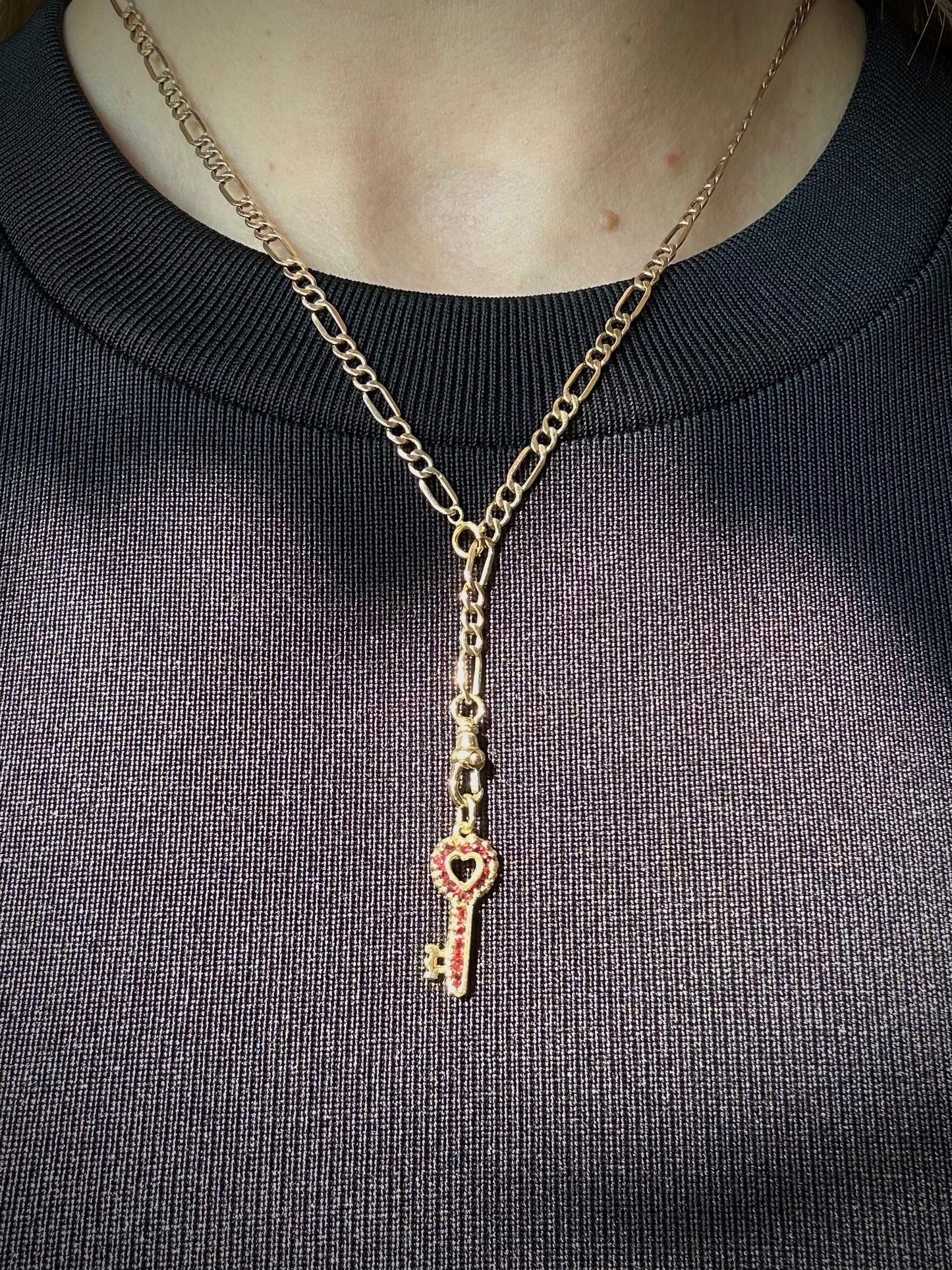 Vintage 9ct Gold Figaro Chain with 14ct Versatile Albert Clasp