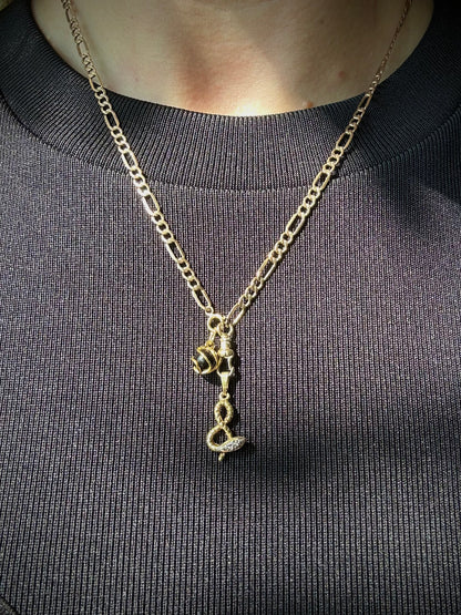 Vintage 9ct Gold Figaro Chain with 14ct Versatile Albert Clasp