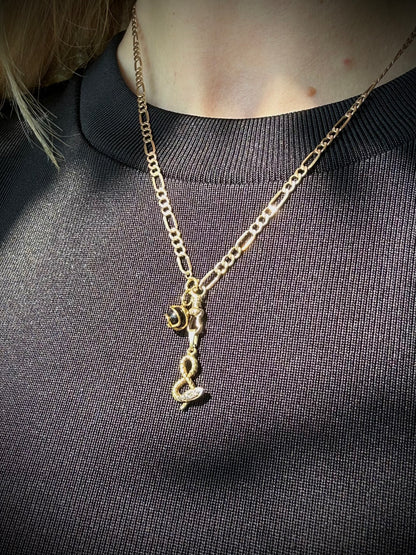 Vintage 9ct Gold Figaro Chain with 14ct Versatile Albert Clasp