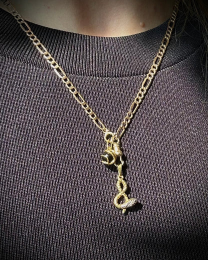 Vintage 8ct Obsidian Sphere Charm