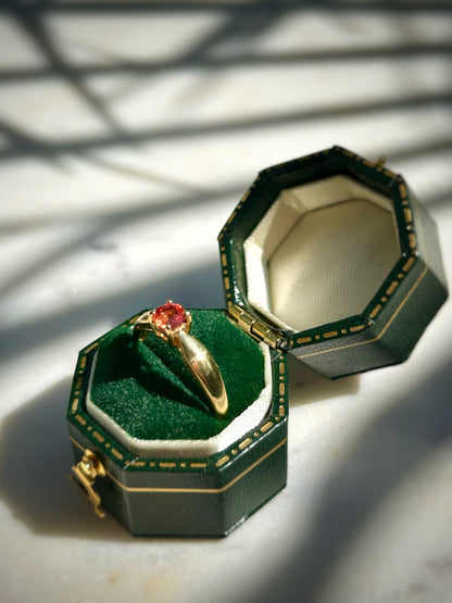 Estate 9ct Coral Ruby Ring