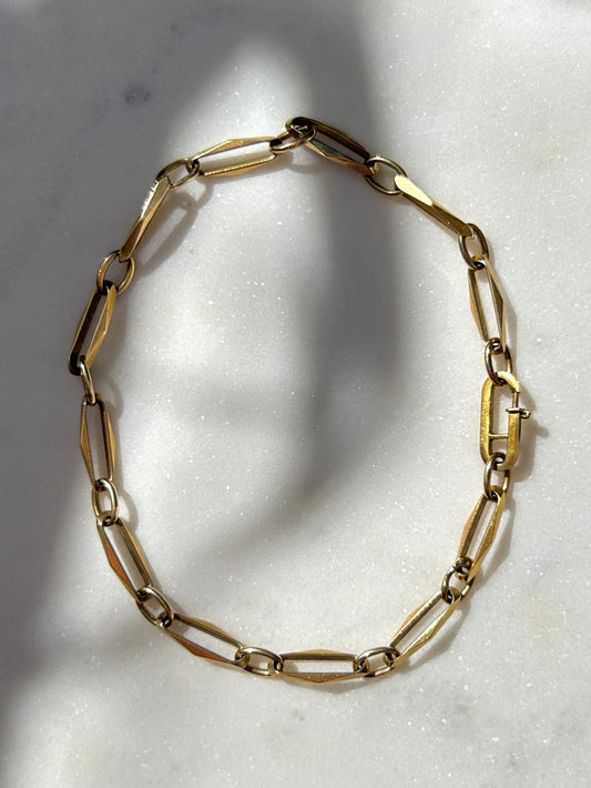 Vintage 14ct Paperclip Bracelet