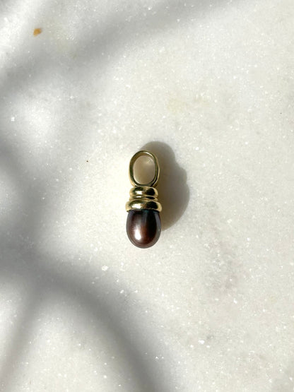 Estate 14ct Black Tahitian Pearl Pendant