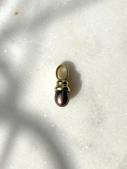 Estate 14ct Black Tahitian Pearl Pendant