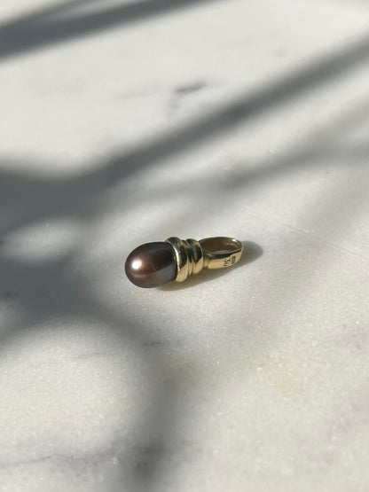 Estate 14ct Black Tahitian Pearl Pendant