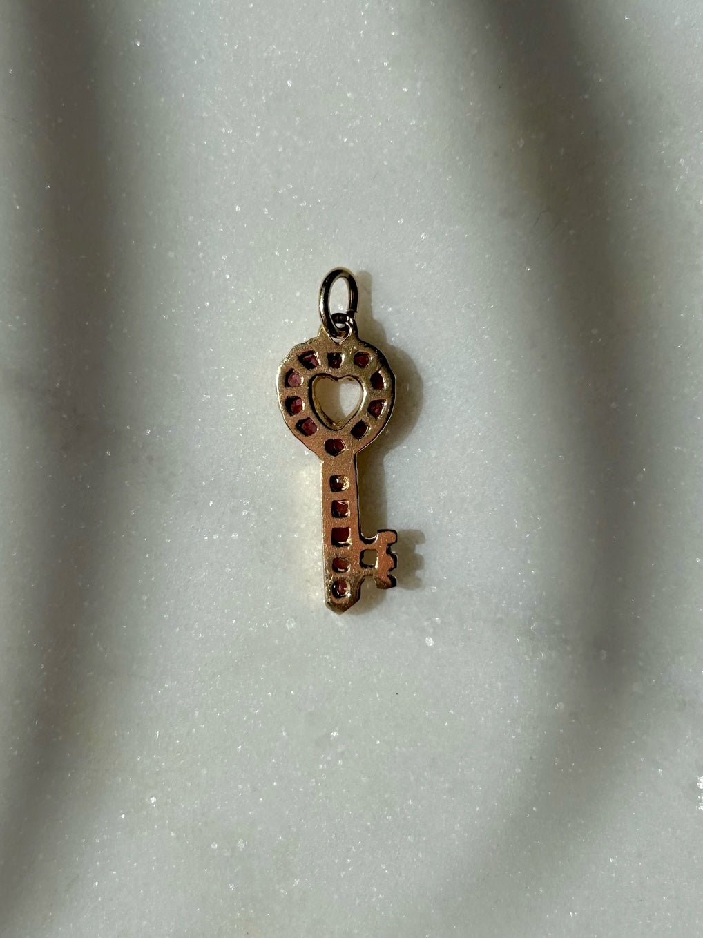 Vintage 14ct Ruby Key Charm
