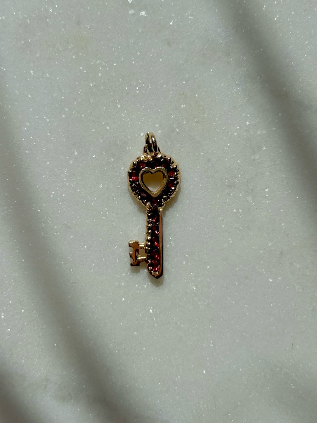 Vintage 14ct Ruby Key Charm
