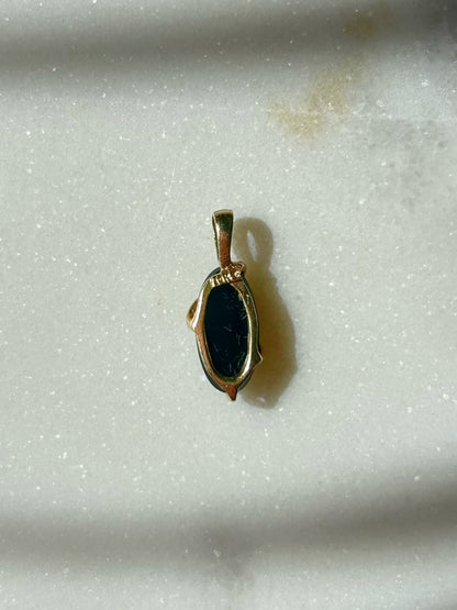 Antique 18ct Art Nouveau Onyx & Diamond Pendant