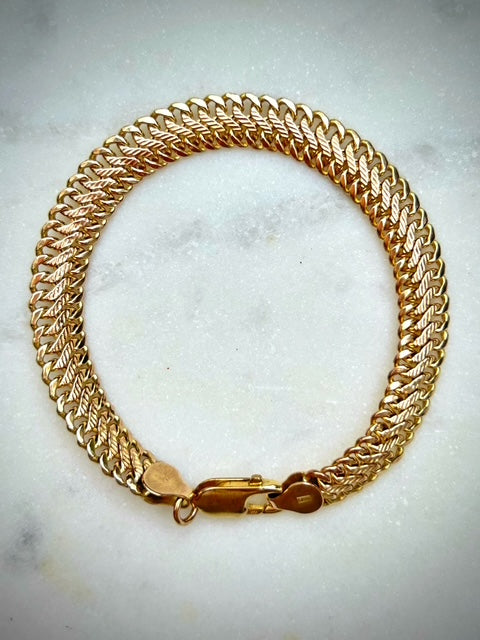 Vintage 8ct Textured Curb Bracelet