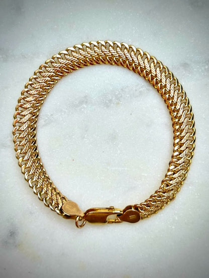 Vintage 8ct Textured Curb Bracelet