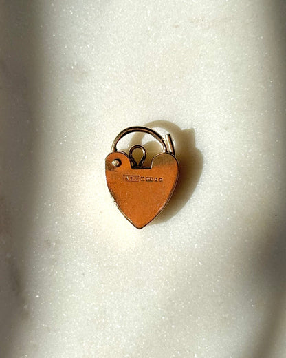 Vintage 9ct Heart Padlock Charm