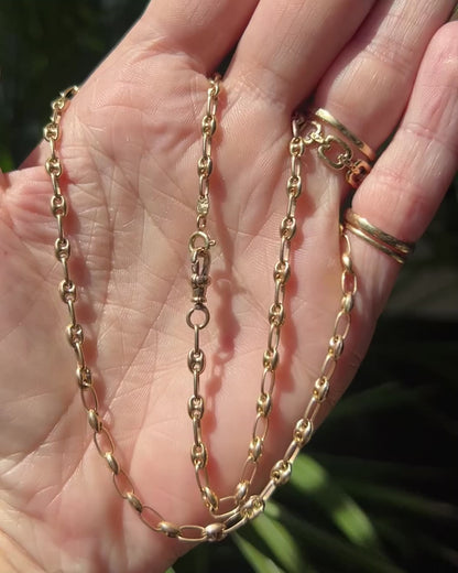 Vintage 9ct Mariner Link Chain with 14ct Versatile Albert Clasp
