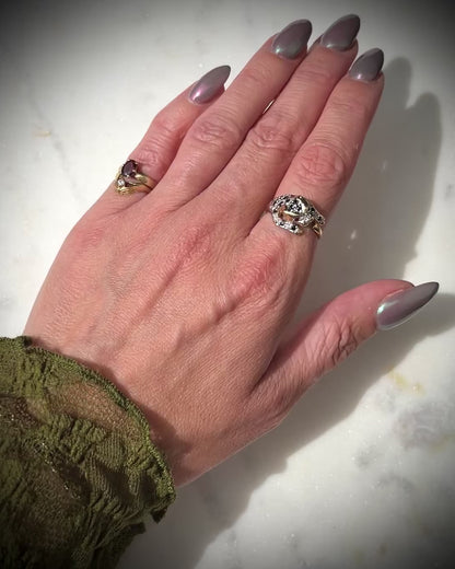 Vintage 14ct Sapphire Ruby Leopard Ring